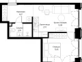 1-комнатная квартира, 38.95 м2 , 5 этаж, квартал Клиф, 5 - фото 1