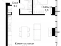 1-комнатная квартира, 51.8 м2 , 19 этаж, Волоколамское шоссе, 95/2 - фото 1