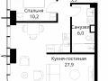 1-комнатная квартира, 49.4 м2 , 19 этаж, Волоколамское шоссе, 95/2 - фото 1
