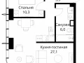 1-комнатная квартира, 48.7 м2 , 25 этаж, Волоколамское шоссе, 95/2 - фото 1