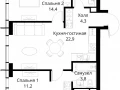 2-комнатная квартира, 68.1 м2 , 55 этаж, Волоколамское шоссе, 95/2 - фото 1