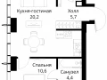 1-комнатная квартира, 42.7 м2 , 19 этаж, Волоколамское шоссе, 95/2 - фото 1