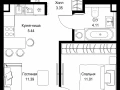 1-комнатная квартира, 35.3 м2 , 31 этаж, ул. Верейская, 29/32Д - фото 1