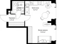 1-комнатная квартира, 32.23 м2 , 19 этаж, Вишневая, 7 - фото 1