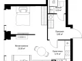 1-комнатная квартира, 40.23 м2 , 19 этаж, Вишневая, 7 - фото 1
