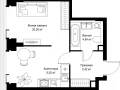 1-комнатная квартира, 35.57 м2 , 7 этаж, Вишневая, 7 - фото 1