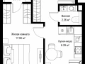 1-комнатная квартира, 43.41 м2 , 24 этаж, ул. Верейская, 29/42 - фото 1