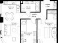 2-комнатная квартира, 64.15 м2 , 33 этаж, ул. Верейская, 29/42 - фото 1