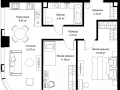 2-комнатная квартира, 63.72 м2 , 3 этаж, ул. Верейская, 29/42 - фото 1