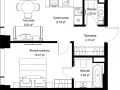 1-комнатная квартира, 39.15 м2 , 3 этаж, ул. Верейская, 29/42 - фото 1