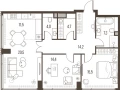 3-комнатная квартира, 92.1 м2 , 14 этаж, Летниковская, 11 - фото 1