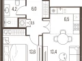 2-комнатная квартира, 44.2 м2 , 18 этаж, Летниковская, 11 - фото 1