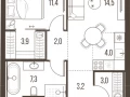 2-комнатная квартира, 49.3 м2 , 4 этаж, Летниковская, 11 - фото 1