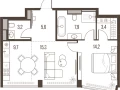 2-комнатная квартира, 59.3 м2 , 38 этаж, Летниковская, 11 - фото 1