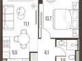 2-комнатная квартира, 38 м2 , 38 этаж, Летниковская, 11 - фото 1