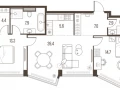 3-комнатная квартира, 82.2 м2 , 38 этаж, Летниковская, 11 - фото 1