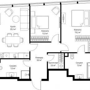 1-й Красногвардейский проезд, 13 / ЖК &laquo;ОНЕ&raquo;